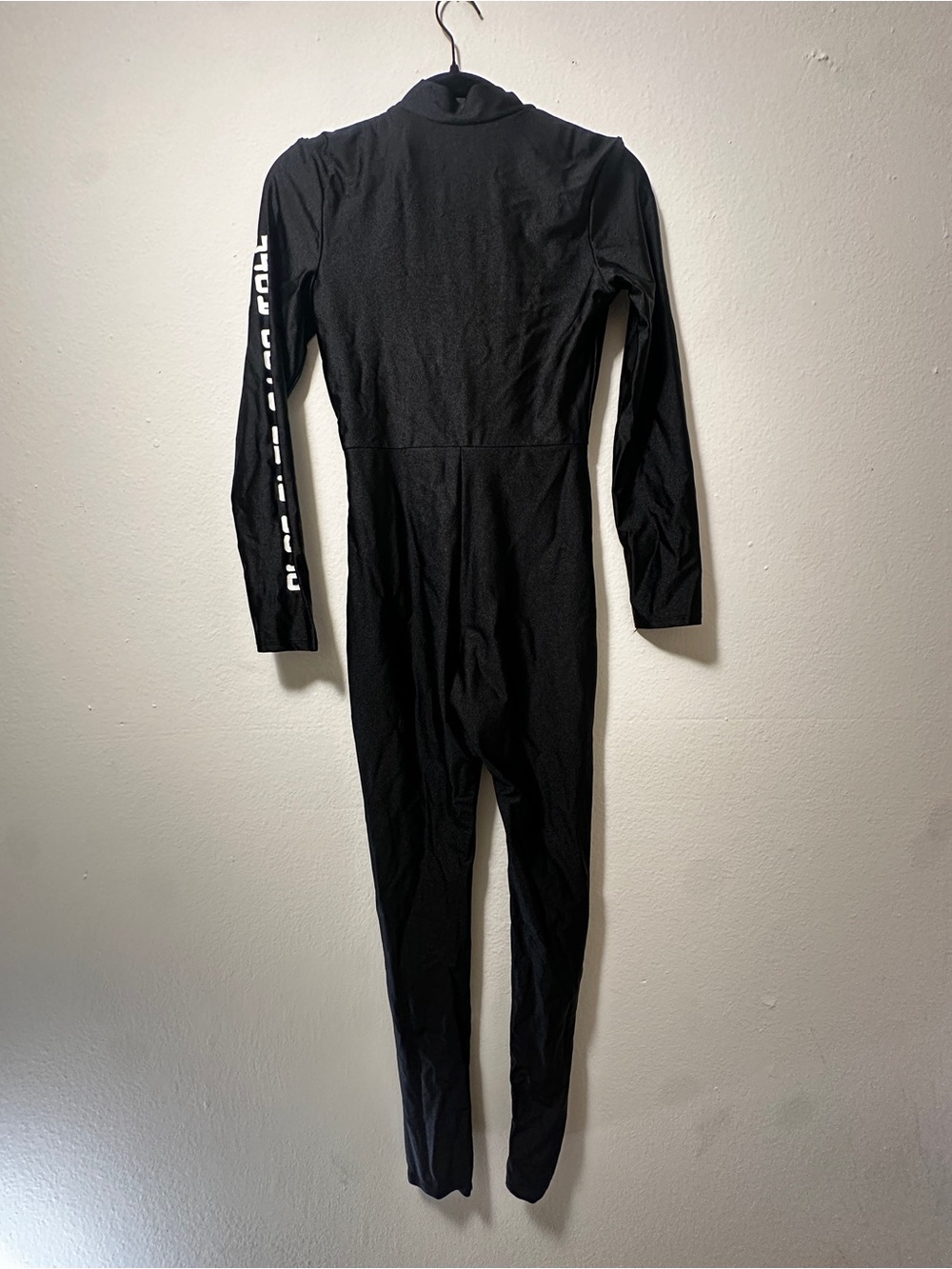 Halloween costume black Zip-Front Women's Jumpsuit - Picture 7 of 7